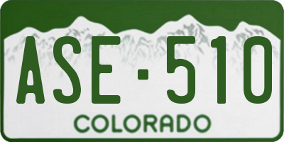 CO license plate ASE510
