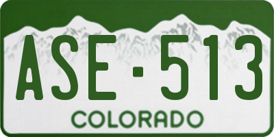 CO license plate ASE513