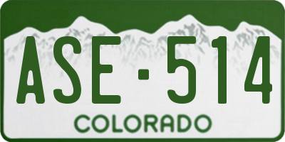 CO license plate ASE514