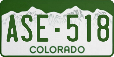 CO license plate ASE518