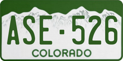 CO license plate ASE526