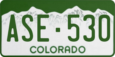 CO license plate ASE530