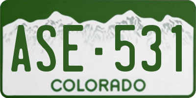 CO license plate ASE531