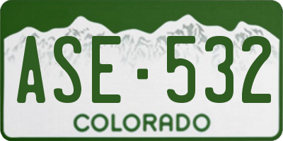 CO license plate ASE532