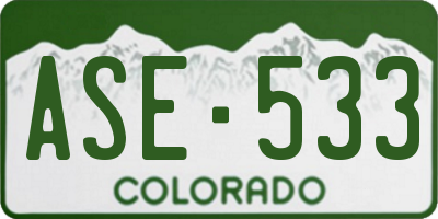 CO license plate ASE533