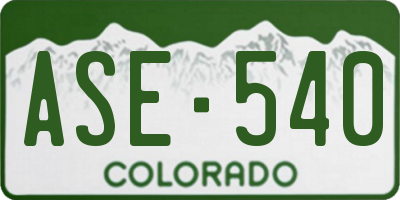 CO license plate ASE540
