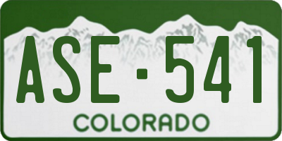 CO license plate ASE541