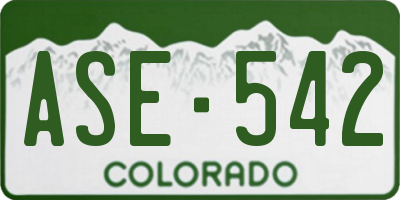 CO license plate ASE542