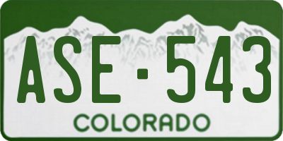 CO license plate ASE543