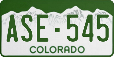 CO license plate ASE545