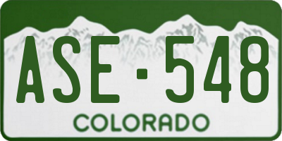 CO license plate ASE548