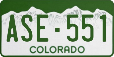 CO license plate ASE551
