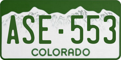 CO license plate ASE553