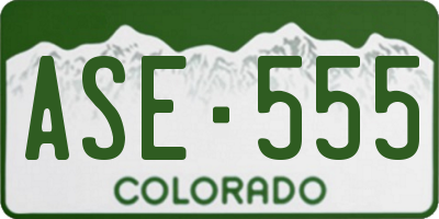 CO license plate ASE555