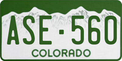 CO license plate ASE560