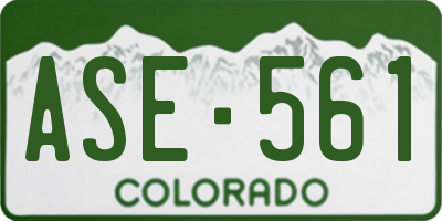 CO license plate ASE561