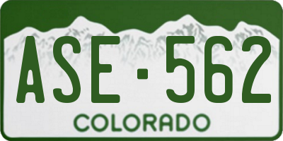 CO license plate ASE562