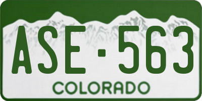 CO license plate ASE563