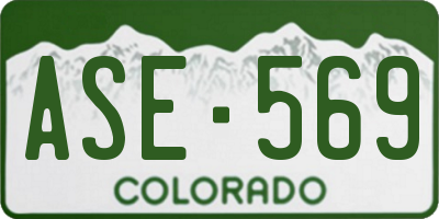 CO license plate ASE569