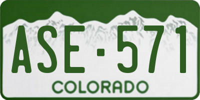 CO license plate ASE571