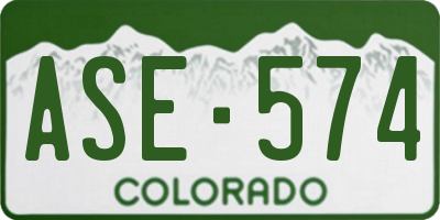 CO license plate ASE574