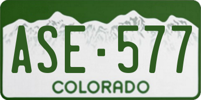 CO license plate ASE577