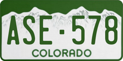 CO license plate ASE578
