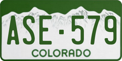 CO license plate ASE579