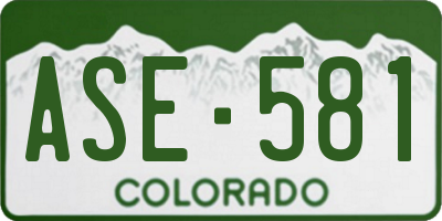 CO license plate ASE581