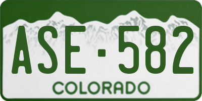 CO license plate ASE582
