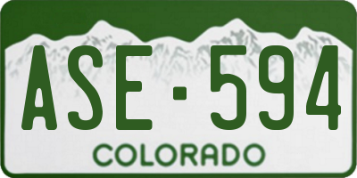 CO license plate ASE594
