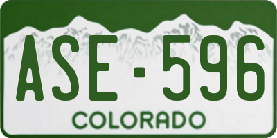 CO license plate ASE596