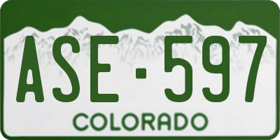 CO license plate ASE597