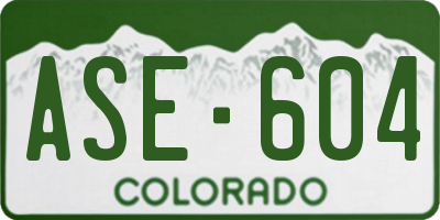 CO license plate ASE604