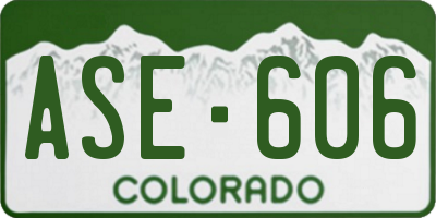 CO license plate ASE606