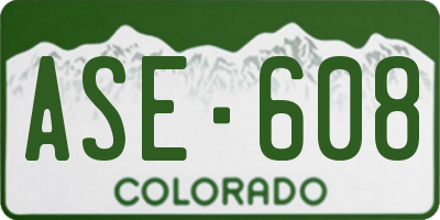 CO license plate ASE608
