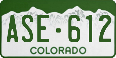 CO license plate ASE612