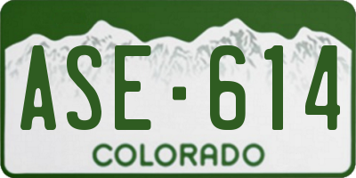CO license plate ASE614