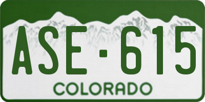CO license plate ASE615