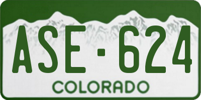 CO license plate ASE624