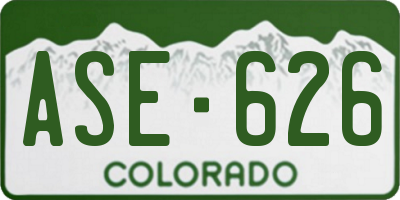 CO license plate ASE626