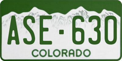 CO license plate ASE630
