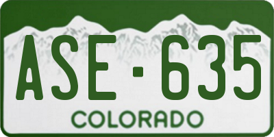 CO license plate ASE635