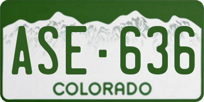 CO license plate ASE636