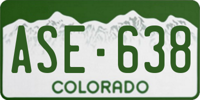 CO license plate ASE638