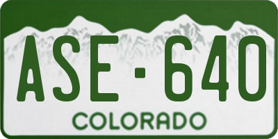 CO license plate ASE640