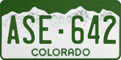 CO license plate ASE642