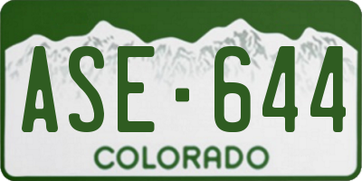 CO license plate ASE644