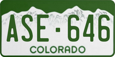 CO license plate ASE646