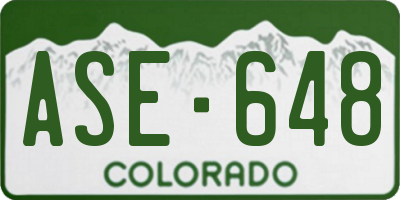 CO license plate ASE648